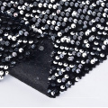 Bordado negro Velvet Velor Fabrics Fábricas en tela China con lentejuelas de brillo